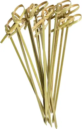 Rikkel Corp. 445017786753 Gusto Bamboo Knot Picks - 4.75 Inch Cocktail Appetizer Skewers And Toothpi