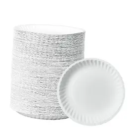 Rikkel Corp. 850002902983 6 Inch - 500 Count Uncoated White Paper Plates Disposable Decorative Craft