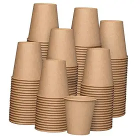 Rikkel Corp 850020988211 10 Oz. - 300 Count Kraft Disposable Paper Cups Hot Coffee Brown