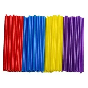 Rikkel Corp. 850020988372 500 Pack Colored Plastic Straws 7.75 Inch High Disposable Assorted Colors