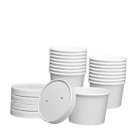 Rikkel Corp. 850020988471 8oz. - 25 Count White Paper Food Containers With 8 Oz