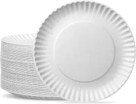 Cp-9wpp-300 Rikkel Corp. Comfy Package 9 Inch - 300 Count Uncoated White Paper Plates Disposable