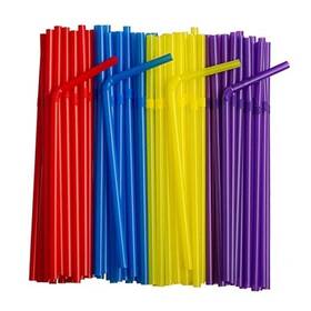 Rikkel Corp. Cp-ac-fs250 250 Count Flexible Plastic Drinking Straws - 7.75 Inches