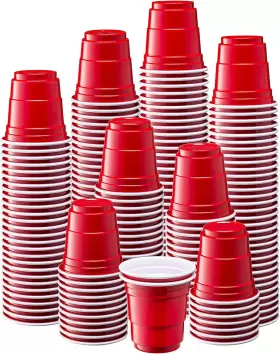 Cp-rps-2o-300 Rikkel Corp. Comfy Package Gusto 300 Count 2 Oz. Mini Plastic Shot Glasses - Red Disposable