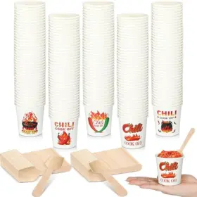 Oyh-rimcereal-112 Rimcereal 400 Pcs Chili Cook Off Party Decorations Include 200 Disposable Sample 5 Oz