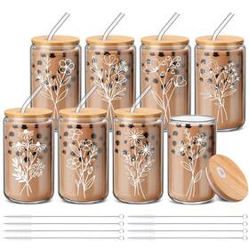 Rimcereal Oyh-rimcereal-1331 8 Pcs Spring Floral Glass 2.78 X 5.91 Inches As Pictures Shown