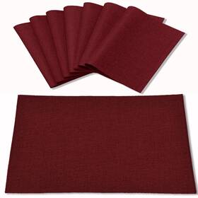 Rinpon Eu-pmat-fkjute-8-burgundy Cloth Burgundy Placemats Set 12ftft X 18ftft Of 8