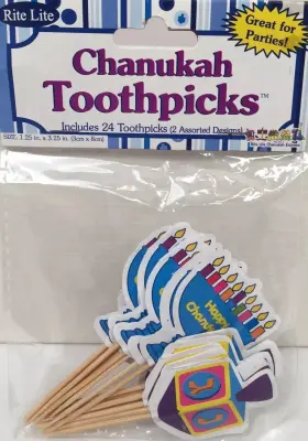 Rite -lite Judaica 089824300626 Hanukkah Themed 24 Wood Toothpicks Chanukah By