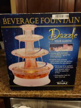 Rival Bf250-bl 2.5 Gal Light Up Color Dazzle Beverage Fountain Punch Wine Champagne Cups