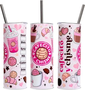 Sstcc-1 Rmeosye Cafecito Y Chisme Tumbler Gift 20oz Cute Pattern 20 Ounces
