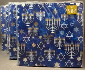 Pn-02330-l33-40 Roberts And Reid New Hanukkah Holiday Festive 40 Count 3-ply Luncheon Napkins - 4 Packs
