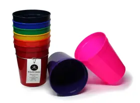Rolling Sands 799705025080 16 Oz. Reusable Plastic Stadium Cups 8 Pack Made In Usa Bpa-free Dishwashe