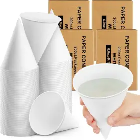 You-roshtia-3771 Roshtia 800 Pcs 6oz Paper Cone Cups Thicken Disposable Shaved Ice 6 Oz White