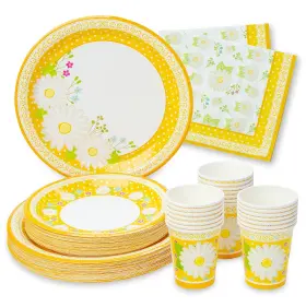 Royal Bluebonnet 850017555044 Daisy Plates And Napkins Party Supplies Set Of 24 Birth