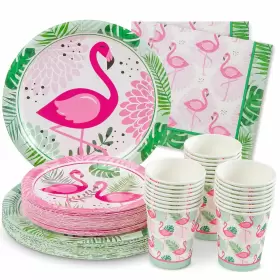 Royal Bluebonnet 850017555181 Flamingo Plates And Napkins Set Of 24 Party Birth