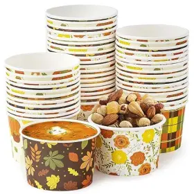 Royal Bluebonnet 850017555556 Disposable Fall Bowls 48 8oz Themed For Thanksgiving Soup
