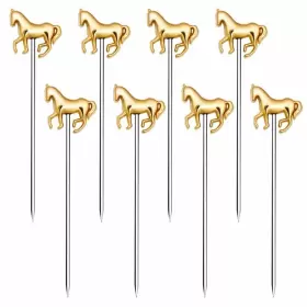 Rr-ruoshui 727152565040 Rrruo Horse Cocktail Reusable Picks Martini Fruit Toothpicks