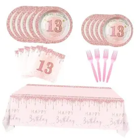 13thplate Rthpy 13th Birthday Decorations For Girls Rose Gold 13 Girl