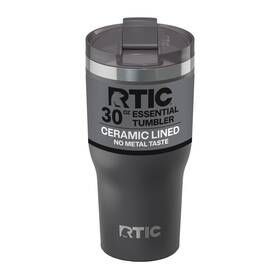Rtic 21164 30oz Essential Tumbler With Lid Ceramic Lined 30 Ounces Graphite