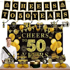 15011673958 Ruaonieaq 50th Birthday Decorations - Men And Women Happy Party Suppli