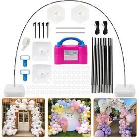 Rubfac B0c61dndwj 10ft Wide Adjustable Balloon Arch Kit With Electric Pump And Clips