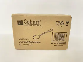 Mmts500s Sabert Silver Look Plastic Tasting Spoons Elegant Disposable Utensils