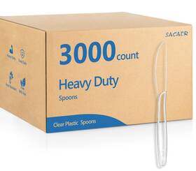 Sacatr Ashima-617-001 3000 Count Clear Plastic Knives Bulk -