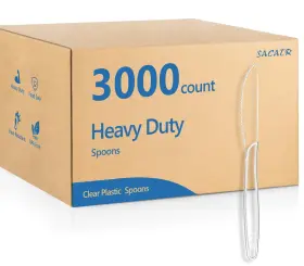 Ashima-617-001 Sacatr 3000 Count Clear Plastic Knives Bulk -