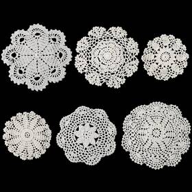 Salbsever 588931 1 Vgnuzdy1 6pcs Cotton Lace Doilies Vintage Crochet 6 To 8 Inch Beige