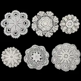 Vgnuzdy1 Salbsever 588931 1 6pcs Cotton Lace Doilies Vintage Crochet 6 To 8 Inch Beige