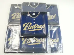 799362 Sandiego Padres New 126pc Sealed San Diego Mlb Baseball Party Plates Square 10.25 Inch