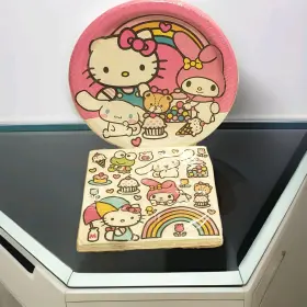 41598 Sanrio Hello Kitty Party 9 Inch Round Paper Plates 8 Ct And 16ct 2 Ply Napkins Set New