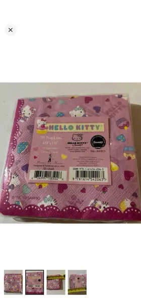 Sil-34311 Sanrio Meri Hello Kitty Party Napkins 20 Pack Pink Hearts Cupcakes Sil-34311 Sanrio Meri Hello Kitty Party Napkins 20 Pack Pink Hearts Cupcakes