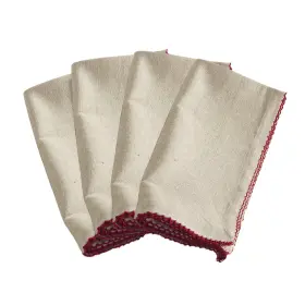 Saro Lifestyle 789323272683 Red Crochet Scalloped Design Napkin - 20 Inch Square 4 Ct