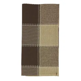 8571.mc20s Saro Lifestyle 789323422002 Stitched Plaid Table Napkins Set Of 4 Mocha 20 Inch