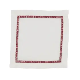 Saro Lifestyle 789323422354 Embroidered Border Cocktail Napkins Set Of 4