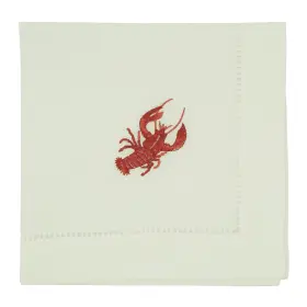 Saro Lifestyle 789323429582 Embroidered Lobster Table Napkins Set Of 4