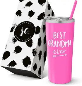 Sassycups 810013382655 Best Grandma Ever Insulated Tumbler Cup 22 Oz Pink