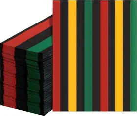 Han-satinior-0047 Satinior 100 Pcs Juneteenth Napkins Decoration Black Green Yellow