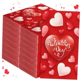 Led0045 Sayglossy 200 Pcs Valentines Day Guest Napkins 2 Ply Disposable Lunch Paper Hand Towels