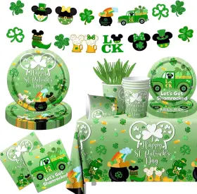 Scoolary 770642454669 St. Patricks Day Party Supplies 142pcs St Plates And Napkins