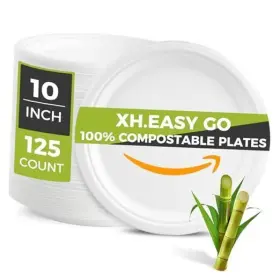 10in-125 Screworker Paper Plates 10 Inch 125 Pcs Heavy-duty Disposable 1/4 Ftft