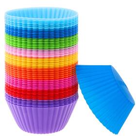 Selizo Sm-01 54 Pack Silicone Muffin Standard Blue Green Orange Pink Purple Red Rose