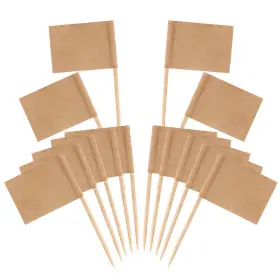 Senkary 688209843392 100 Pack Blank Toothpick Flags Kraft Paper Food Signs Cheese Markers Labe