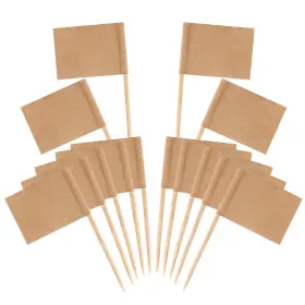 Senkary 744759084880 100 Pack Blank Toothpick Flags Kraft Paper Food Signs Cheese Markers