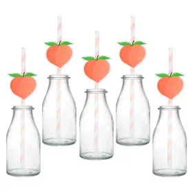 F-pa-8346 Serencatcher Peach Paper Straws Set 50pcs For Little Cutie Baby Shower Decoratio