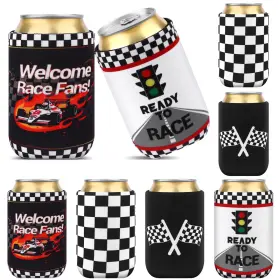 Shanghaiyulingdianzishangmaoyouxiangongsi 656147839487 Fionupi 8 Pcs Race Car Party Can Cover Sleeve Racing Theme Beverage