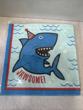 Psl27400 Shark 10 X 25 Count Each Napkins Paper Luncheon Party