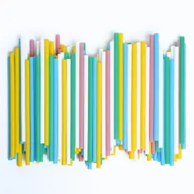 Shaumn 728314998423 5.75 Inch Short Cocktail Straws Plastic-free Colorful Disposable Drinking