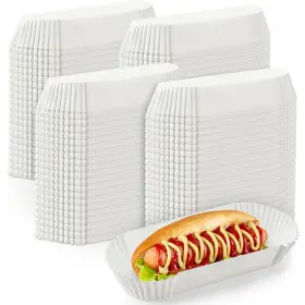 Xul-sherr-255 Sherr 800 Pcs Hot Dog Trays 6 In Disposable Paper Plate Holders Bbq Parties